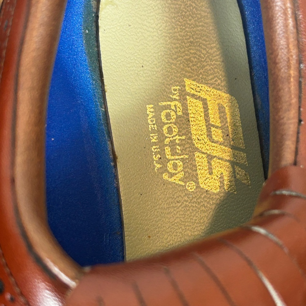 FootJoy Size 8 1/2 Brown Golf Shoe Wing Tip Leather Kiltie 59162 - Picture 10 of 12